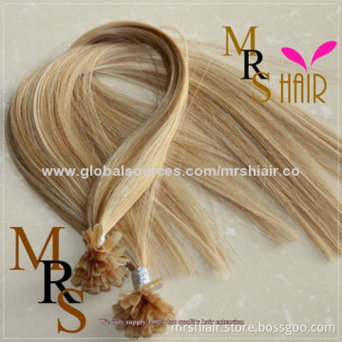 24-inch Piano Color 14#/613# Silk Straight U Tip Hair Extensions